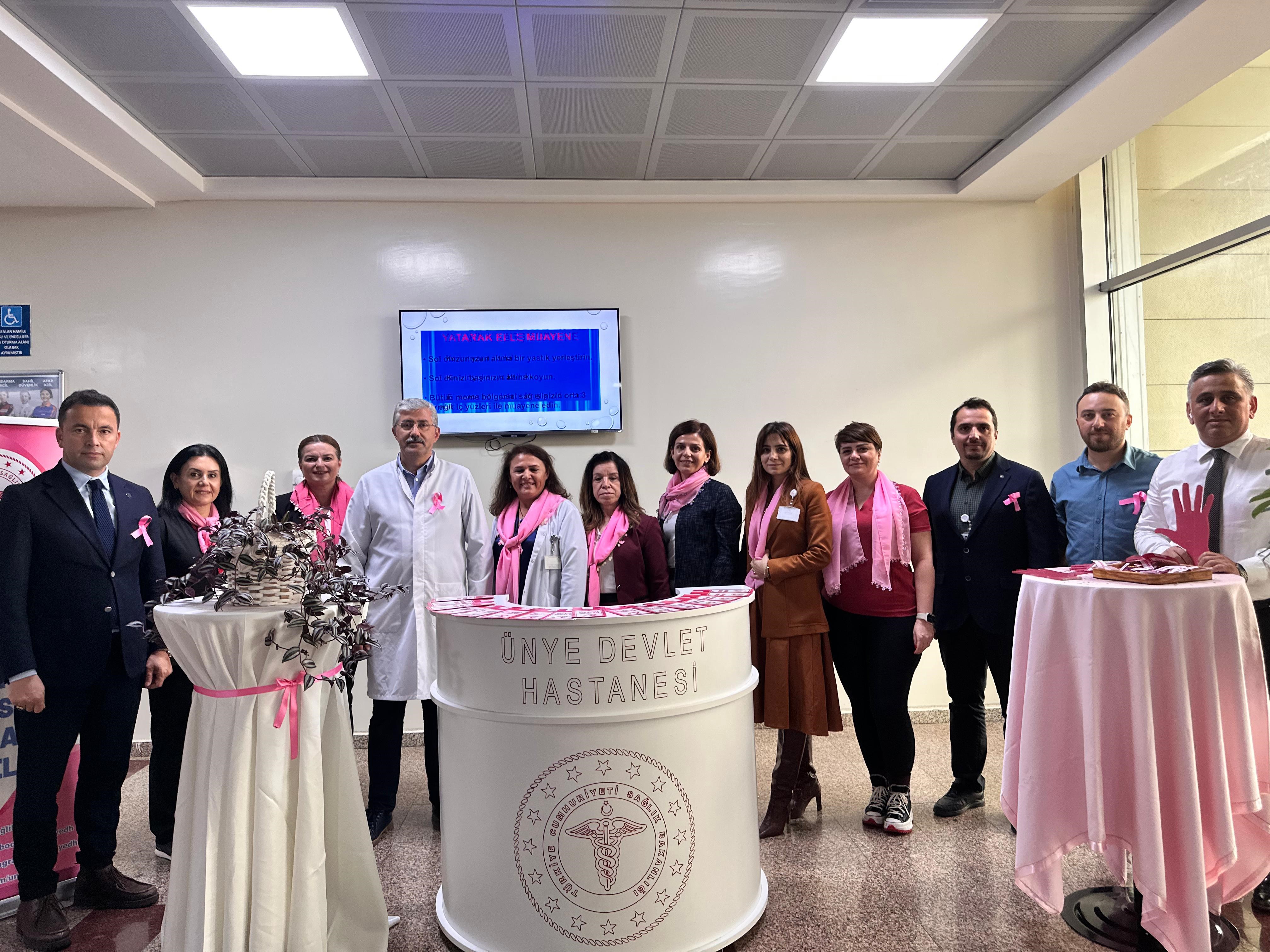 They drew attention to breast cancer with pink ribbons